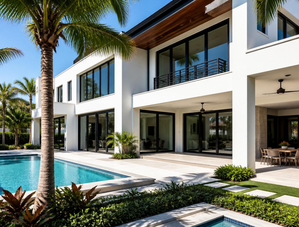 Large aluminum-framed impact windows and doors