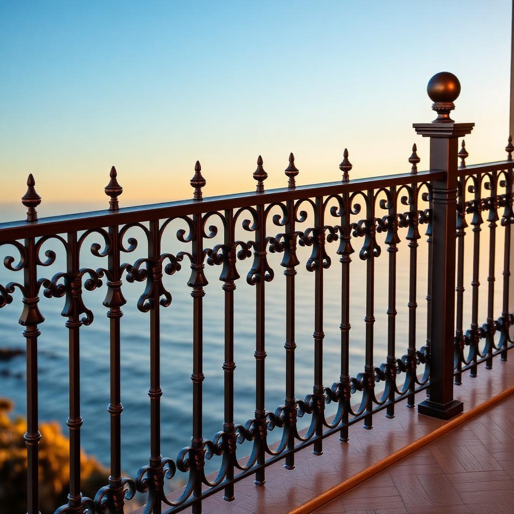 Refinished ornamental iron railings