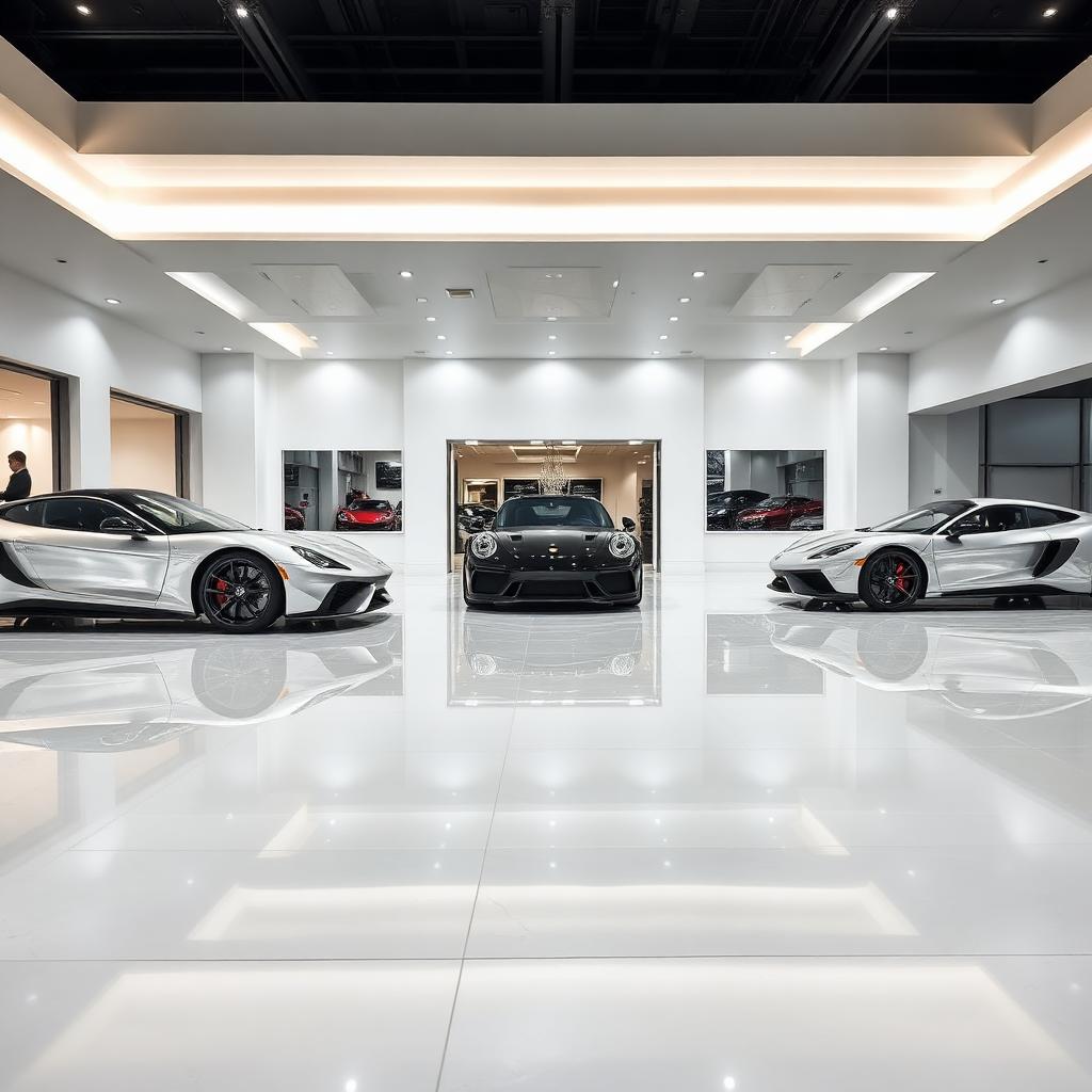 Modern showroom metallic floor