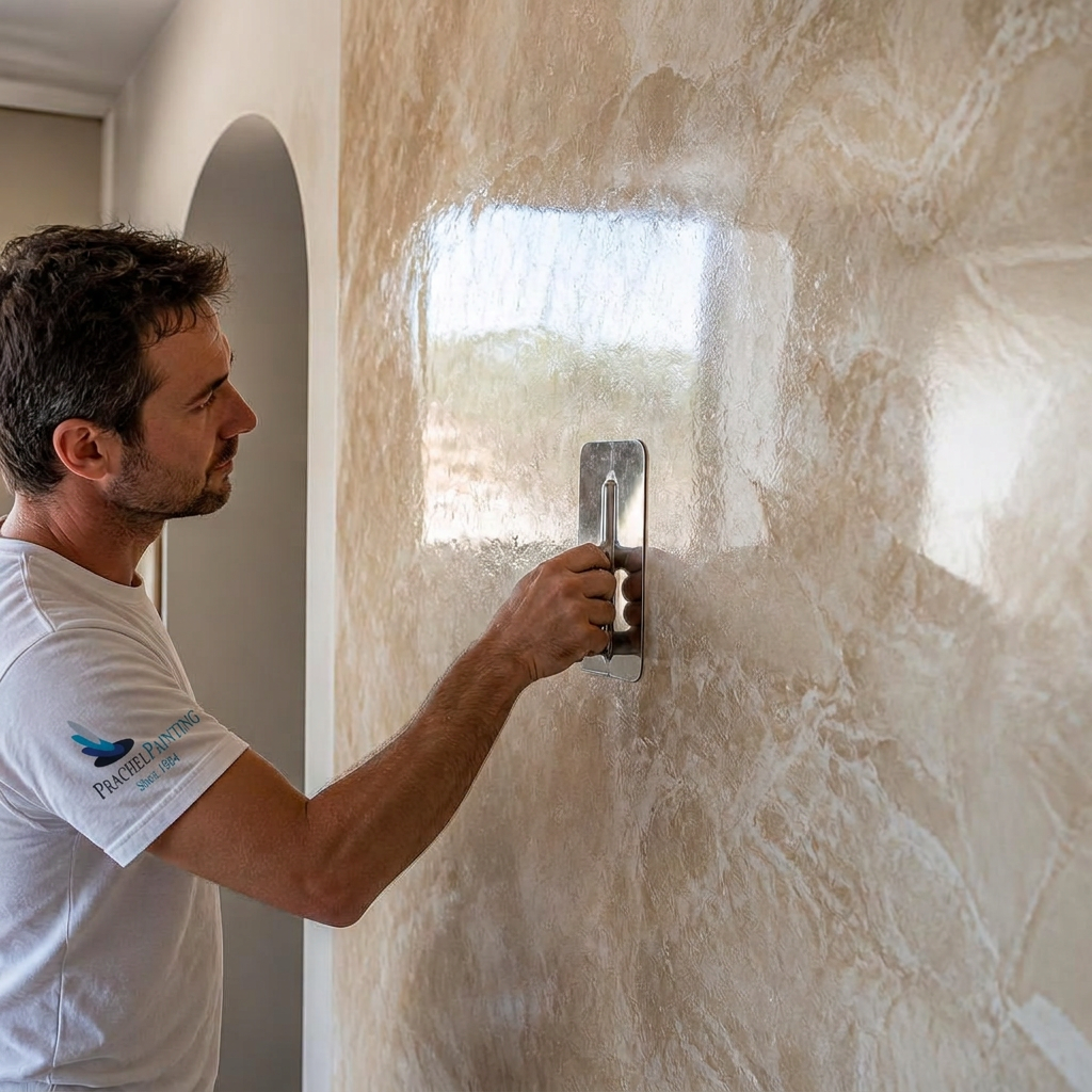 Textured plaster ceiling detail